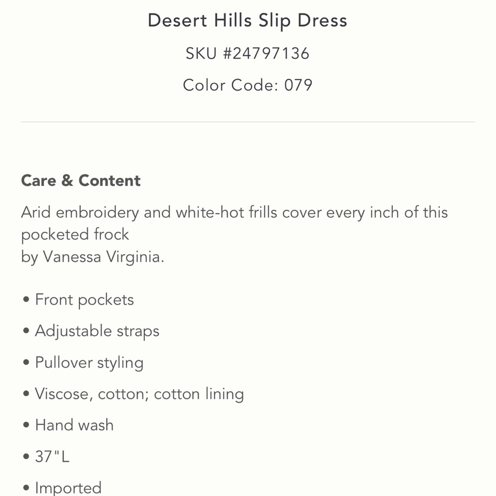 Anthropologie Desert Hills Slip Dress - Picture 3 of 3